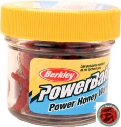 Berkley PowerBait 1 Inch Honey Worm (55 Per Jar) -Rapala Store main honeyworm red