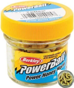 Berkley PowerBait 1 Inch Honey Worm (55 Per Jar) -Rapala Store main honeyworm yellow 2